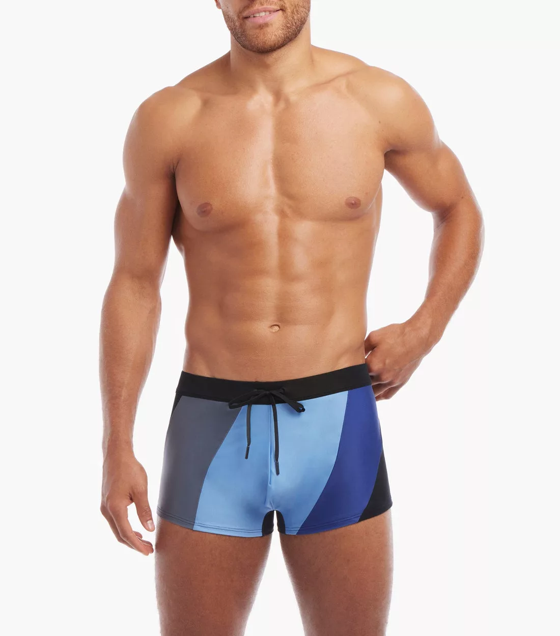 2(x)ist Men’s Multi Color Stripe Swimwear Brief Trunk Short